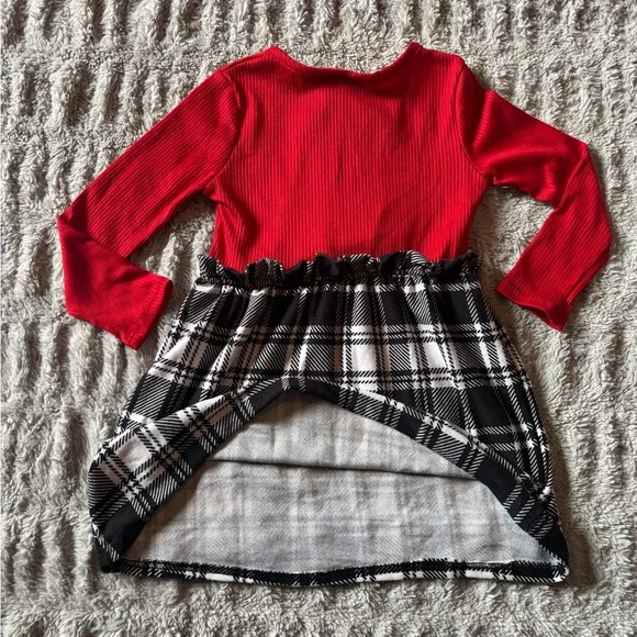 Dream Girl Christmas Dress Red Peppermint Plaid 3T Holiday - Picture 7 of 7